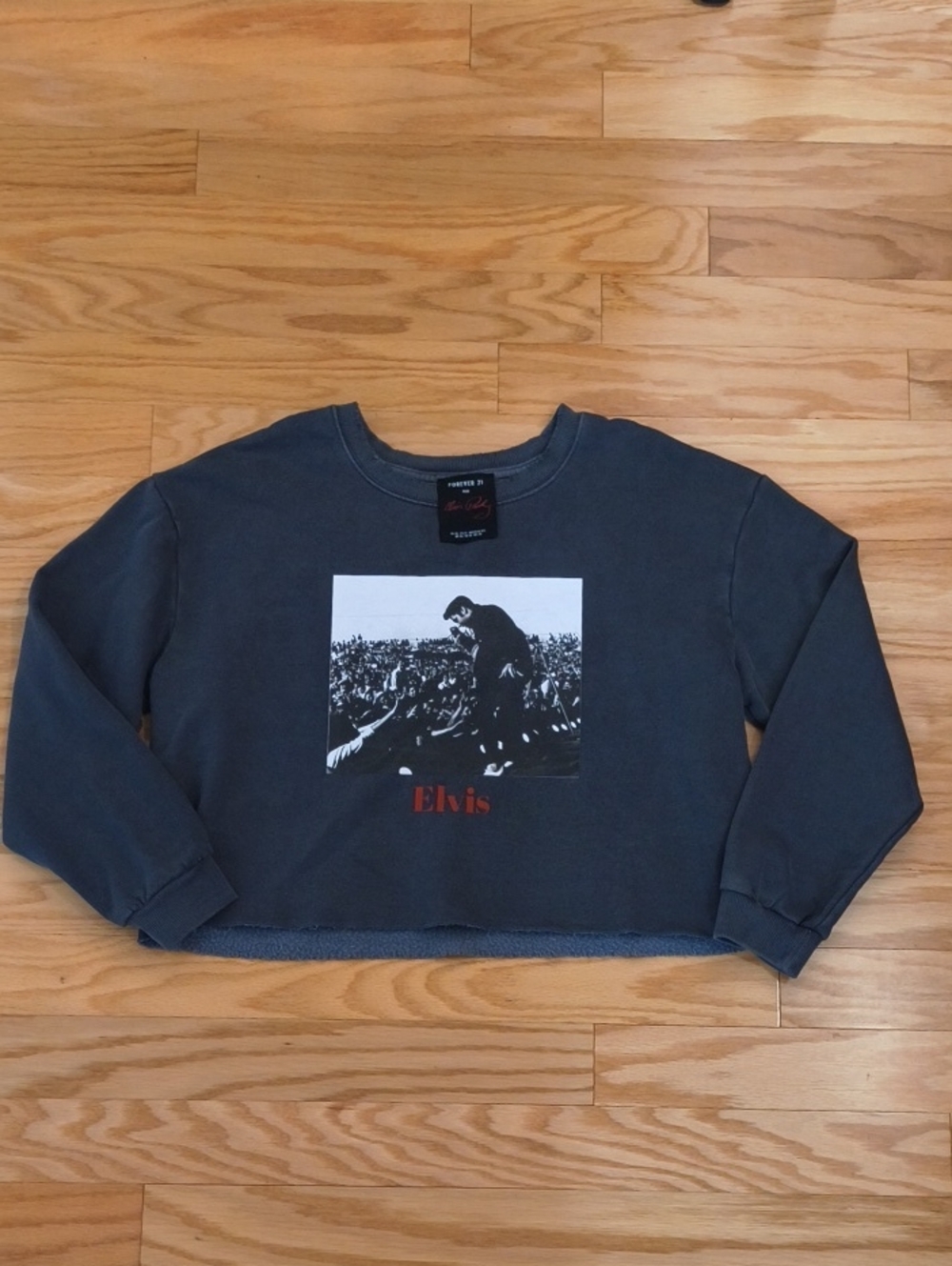 Forever 21 Elvis Presley Sweater Shirt- Charcoal EUC